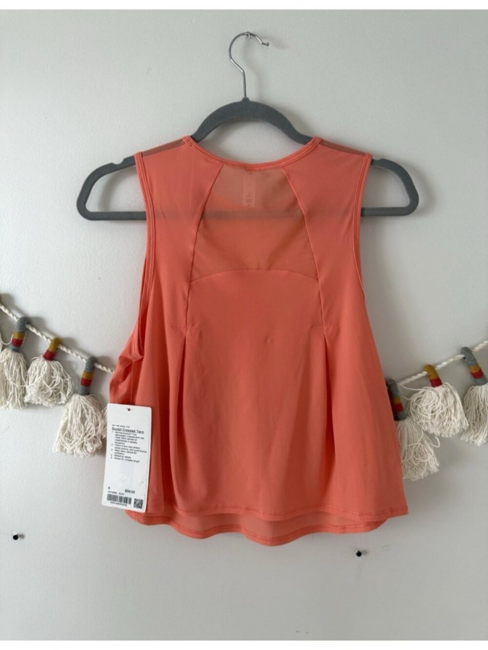 Lululemon Sculpt Cropped Tank Top Pleated Sun Orange Lightweight Run NWT 6 - Picture 2 of 8